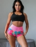 virágos magasderekú short